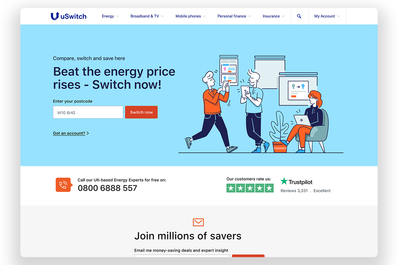 uSwitch mobile first