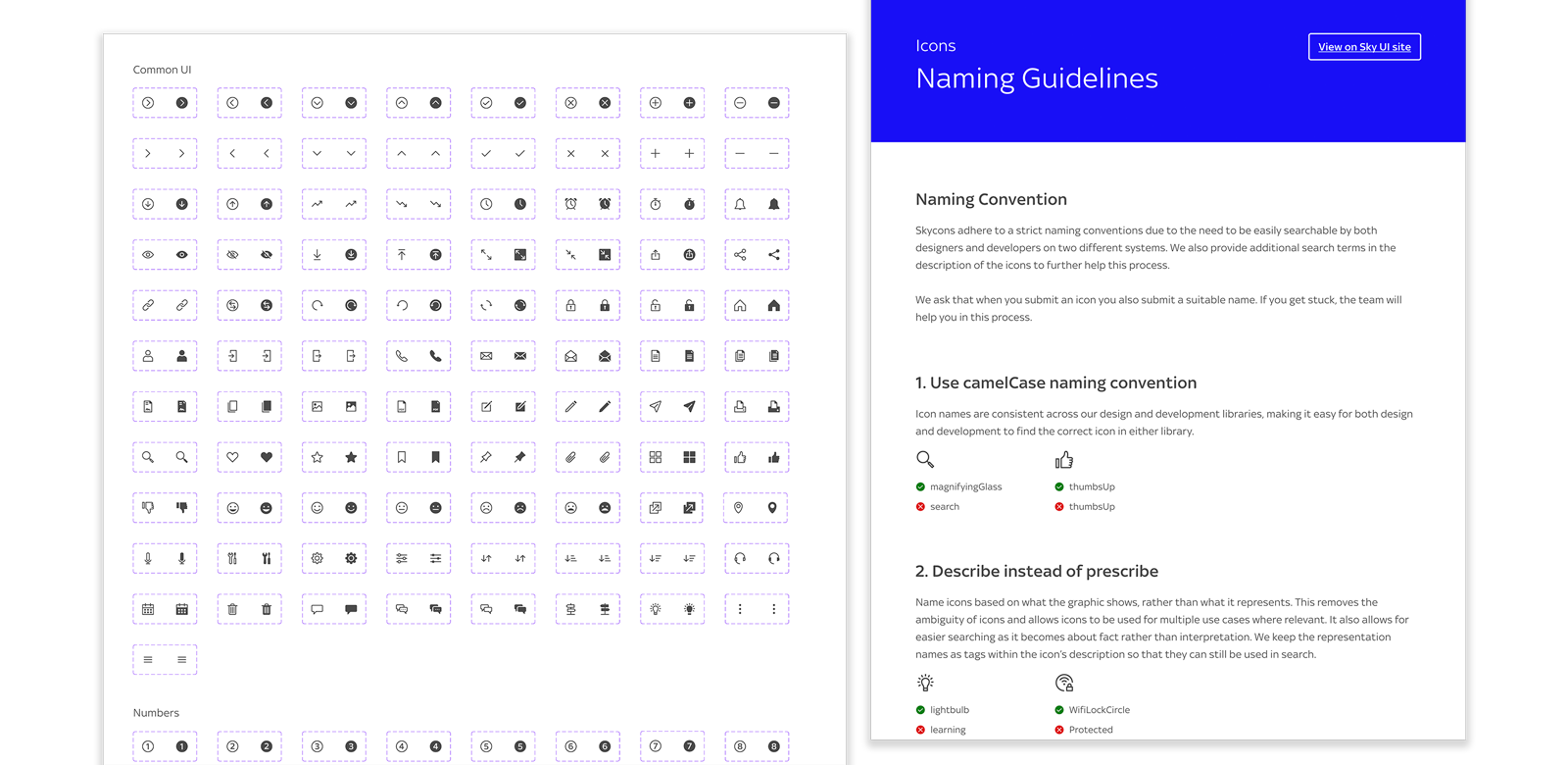 A few examples of icons from the Sky UI Foundation Library