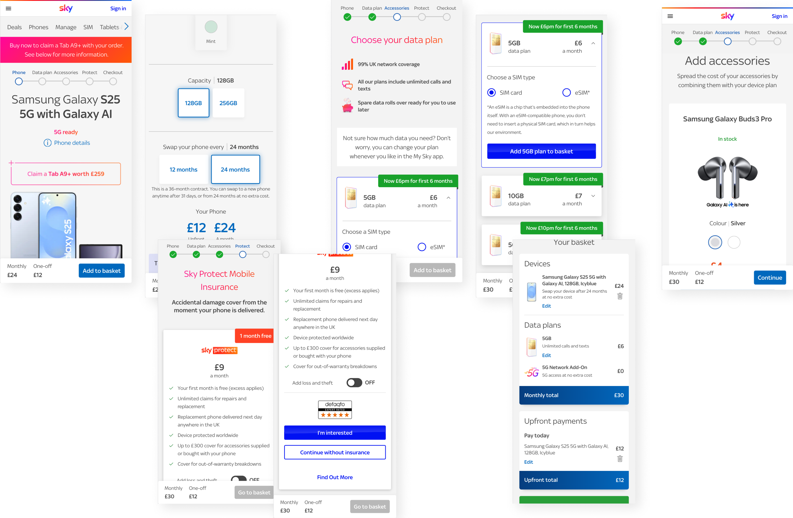 Several mobile screen views of the existing PDP